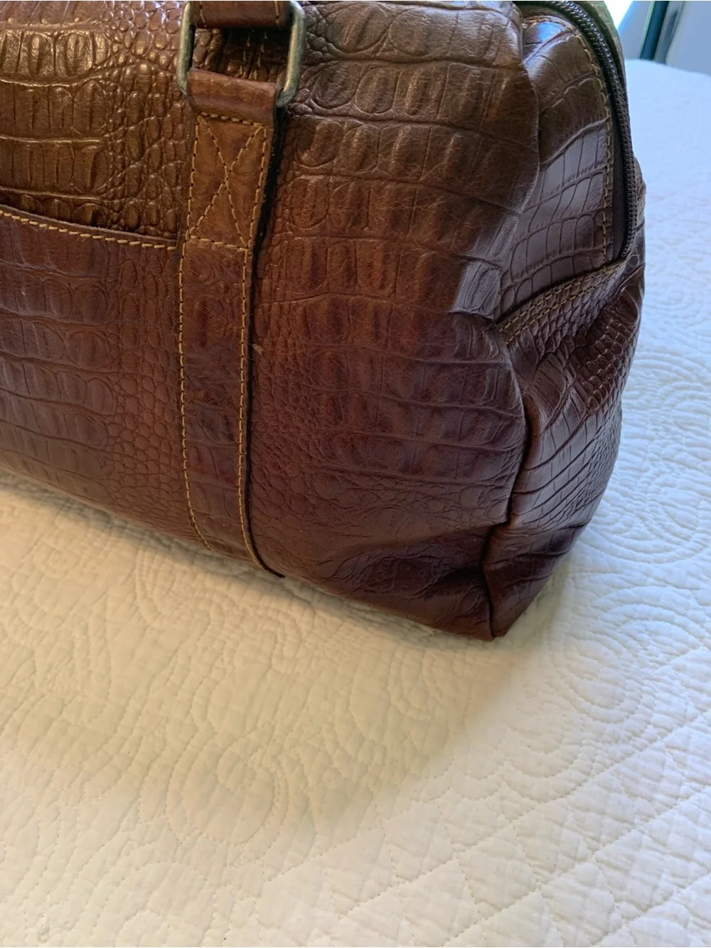 Jack George’s Hornback Croco Satchel Handbag Genuine Buffalo Leather